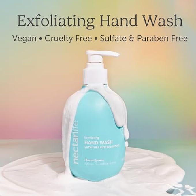 Nectar Life LIFE HAND WASH 14OZ, EXFOLIATING AND MOISTURIZING HAND SOAP WITH VOLCANIC PUMICE, JOJOBA OIL & SHEA BUTTER, OCEAN BREEZE SCENT - Image 2